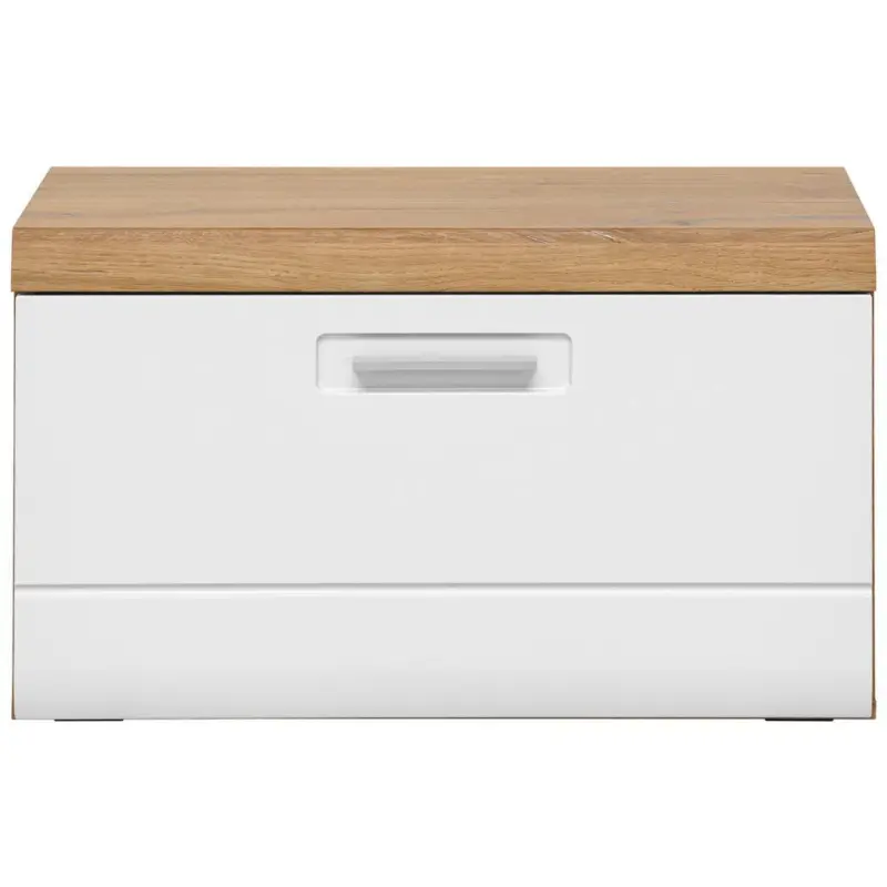 Garderobenbank Auris B: 70 Cm Mit Klappe, Weiß/eiche Dekor