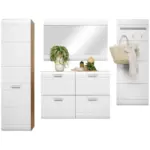 Möbelix Garderoben-set Auris Weiß/eiche Dekor 4--Teilig.