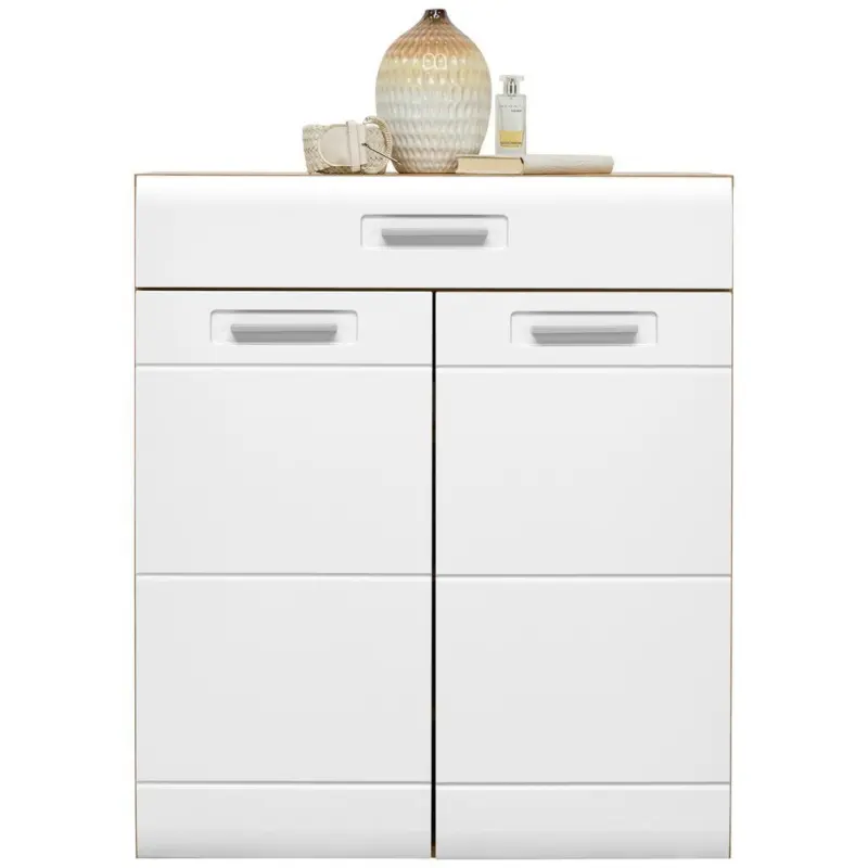 Kommode B: 85 Cm Auris Weiß/eichefarben