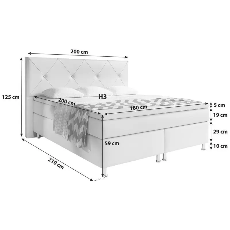 Boxspringbett Mit Topper Lederlook 200x180 Cm Oxford