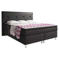 Boxspringbett Mit Topper Lederlook 180x200 Oxford
