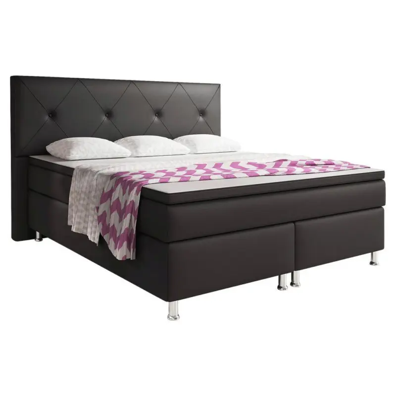 Boxspringbett Mit Topper Lederlook 180x200 Oxford