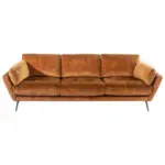 M&ouml;belix Big Sofa Softy mit Kissen B: 254 cm Cognac Velours