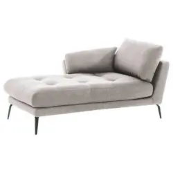 Recamiere Softy L: 168 cm Textil Hellgrau