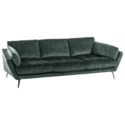 Big Sofa Softy mit Kissen B: 254 cm Blau Velours