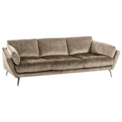Big Sofa Softy Mit Kissen B: 254 Cm Sandfarben Velours