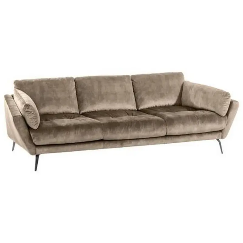 Big Sofa Softy Mit Kissen B: 254 Cm Sandfarben Velours