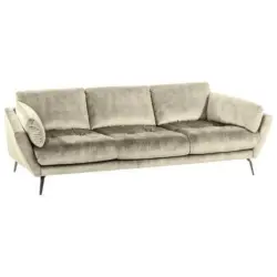 Big Sofa Softy Mit Kissen B: 254 Cm Naturfarben Velours