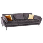 Möbelix Big Sofa Softy mit Kissen B: 254 cm Grau Velours