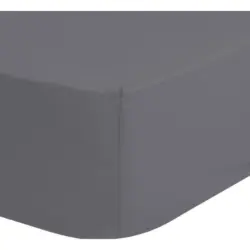 Spannleintuch Satin Grau 180x220 Cm Baumwolle