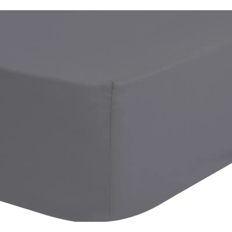 Spannleintuch Satin Grau 180x220 Cm Baumwolle