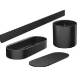 Möbelix Badaccessoires 4-tlg. Wallstoris Msw Schwarz