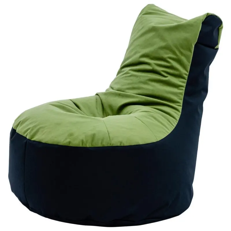 Sitzsack Meggi Grün/schwarz, Indoor, Styroporkugeln-Füllung