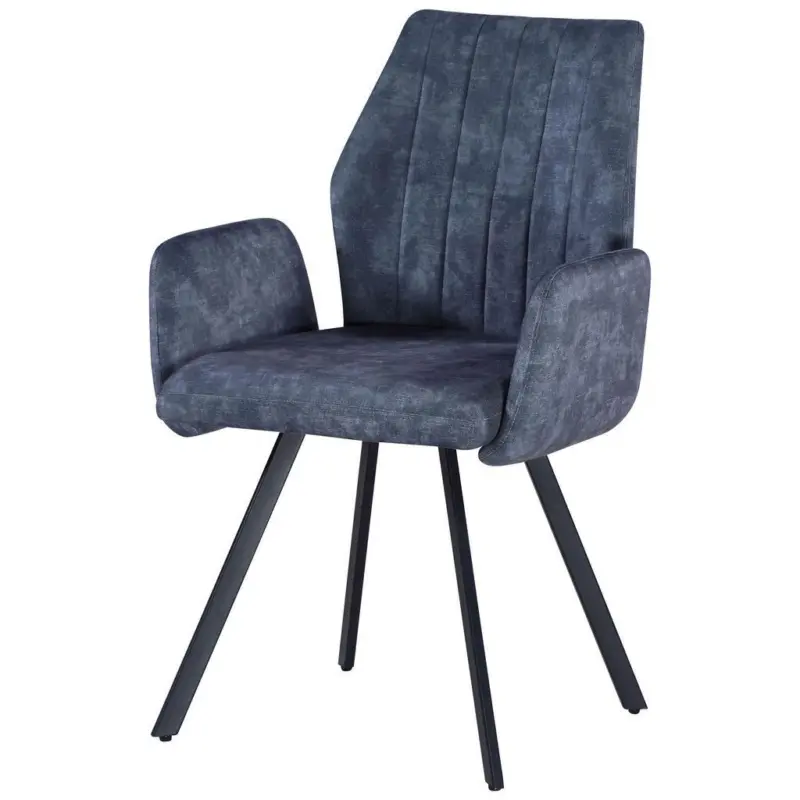 Armlehnstuhl Johanna 2 Grau/Schwarz, Gepolstert, Samt