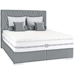 Boxspringbett Mit Gepolstertem Kopfteil 160x200 Cm Paula