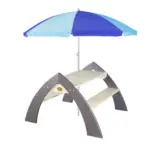 Möbelix Kinder-Gartentisch Dunkelblau/ Grau/Weiß Holz Wetterbeständig