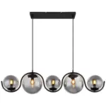 Möbelix Hängeleuchte Porry H: 120 cm 5-Flammig Kugeln Aus Rauchglas