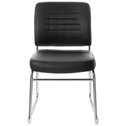 Besucherstuhl Tonso Lederlook Schwarz/Chromfarben Bis 110 Kg