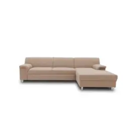 Ecksofa Jamie Rücken Echt Beige Webstoff