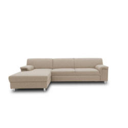 Ecksofa Jamie Rücken Echt Beige Webstoff