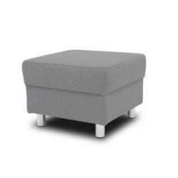 Polsterhocker Jamie Silberfarben Webstoff H: 40 Cm