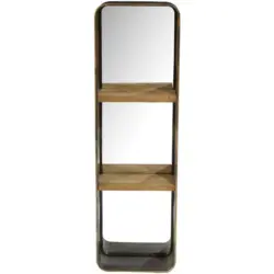 Wandspiegel Eckig BxH: 18x120 cm Metall/Glas mit Ablage