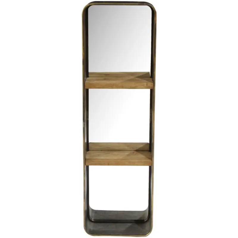 Wandspiegel Eckig BxH: 18x120 cm Metall/Glas mit Ablage
