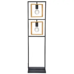 Stehlampe Holz Madeleine Schwarz/Natur mit Schalter