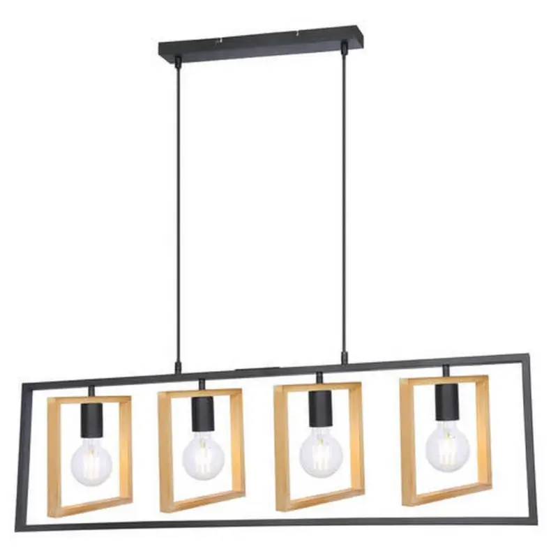 Hängeleuchte Belcalis H: 120 cm 4-Flammig, Echtholz