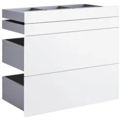 Schubladenset Unit Weiß B: 91 cm, Vollauszug