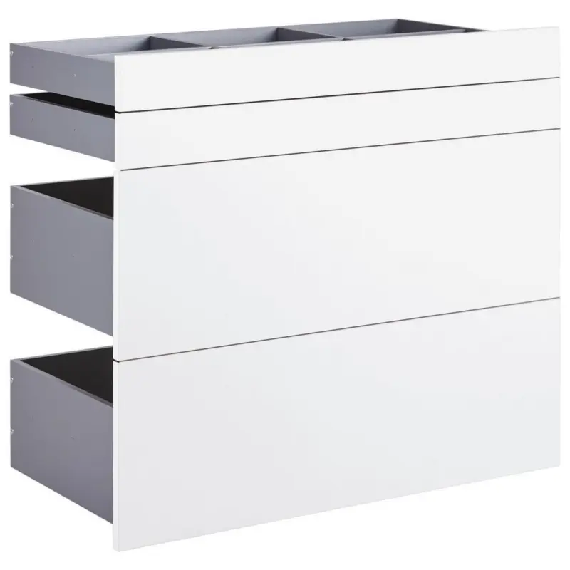 Schubladenset Unit Weiß B: 91 cm, Vollauszug