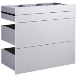 Schubladeneinsatz Unit Hellgrau B: 91 cm 4 Fächer