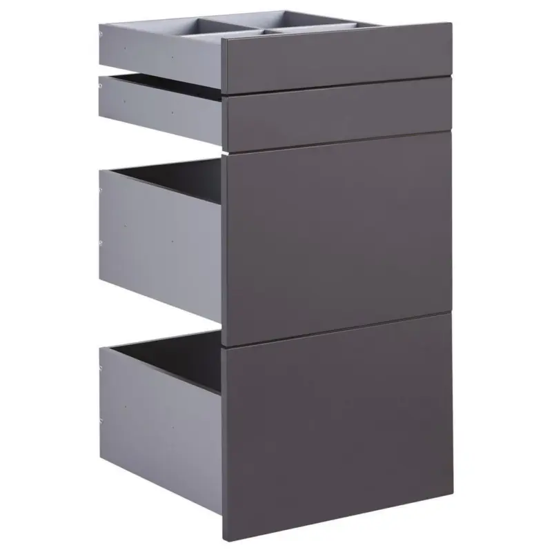 Schubladeneinsatz Unit Anthrazit B: 45,3 cm 4 F&auml;cher