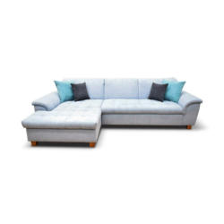 Ecksofa Franzi Pastellblau Mikrofaser