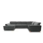 M&ouml;belix Wohnlandschaft Franzi Dunkelgrau Mikrofaser