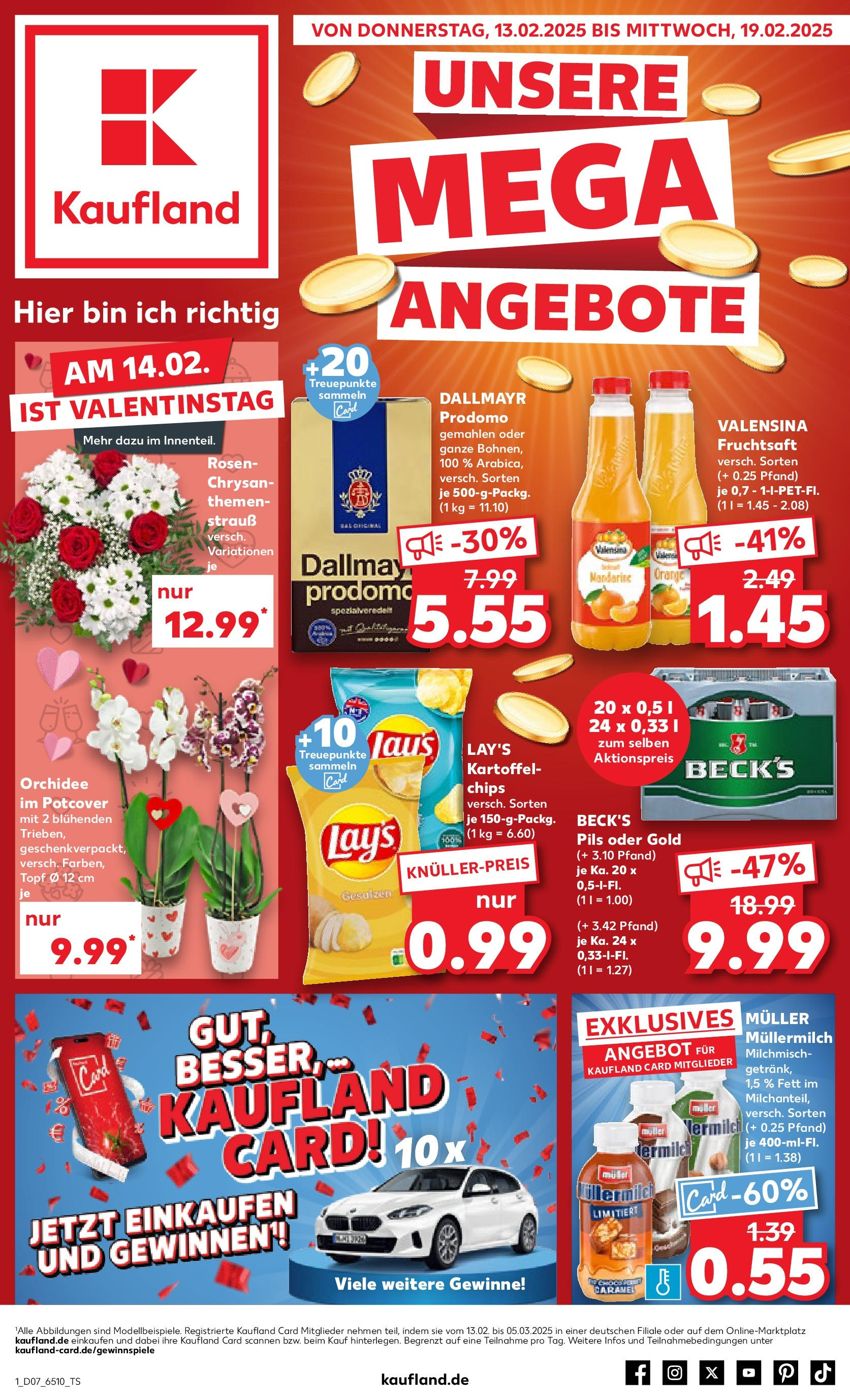 Kaufland - Neuss-Weissenberg, Römerstraße 120 (ab 13.02.2025) » Angebote Online zum Blättern | Seite: 1 | Produkte: Pils, Dallmayr, Dallmayr prodomo, Muller mullermilch