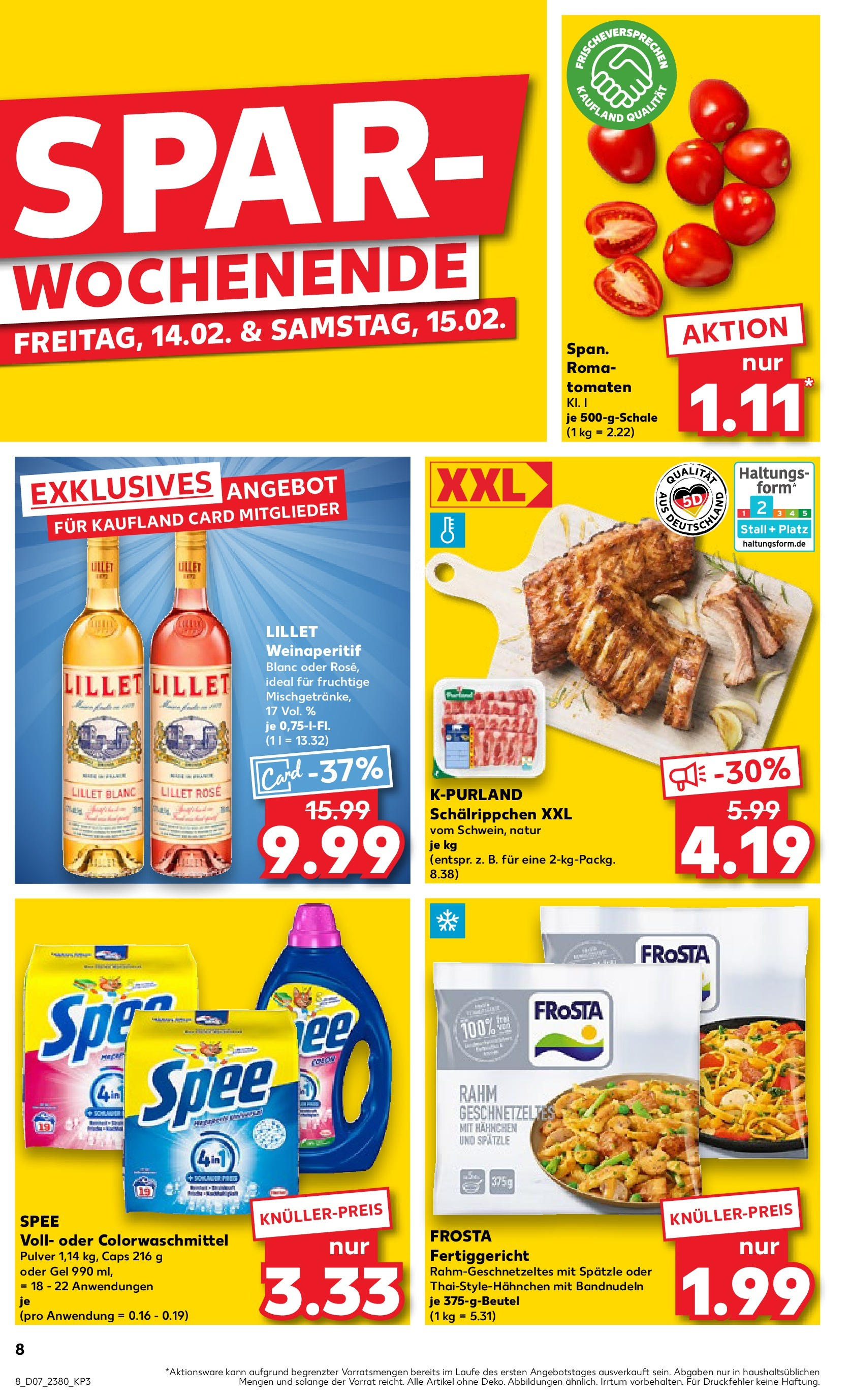 Kaufland - Vilshofen an der Donau, Hösamer Feld 7 (ab 13.02.2025) » Angebote Online zum Blättern | Seite: 8 | Produkte: Hahnchen, Tomaten, Frosta, Spee