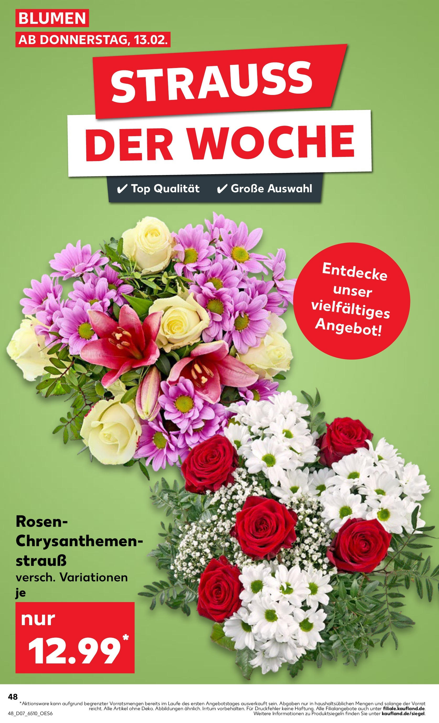 Kaufland - Neuss-Weissenberg, Römerstraße 120 (ab 13.02.2025) » Angebote Online zum Blättern | Seite: 48 | Produkte: Top, Blumen