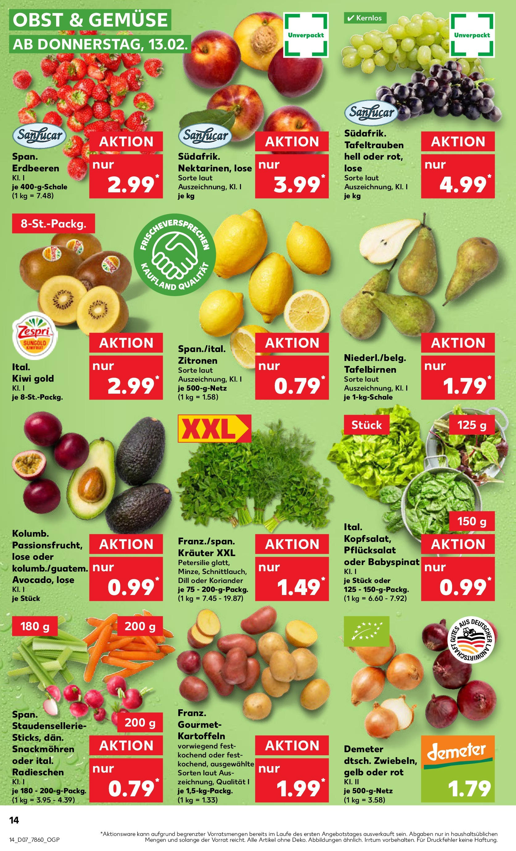 Kaufland - Vilshofen an der Donau, Hösamer Feld 7 (ab 13.02.2025) » Angebote Online zum Blättern | Seite: 14 | Produkte: Petersilie, Dill, Kiwi, Zitronen