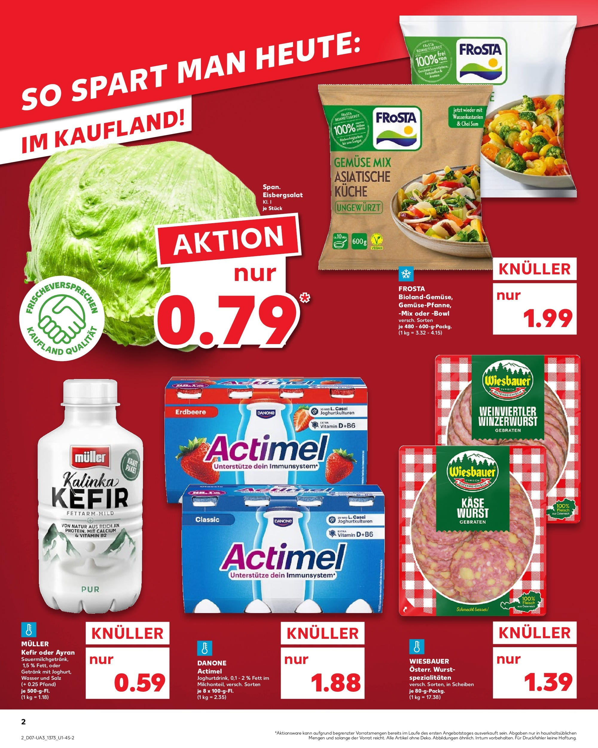 Kaufland - Iserlohn, Theodor-Heuss-Ring 11 (ab 13.02.2025) » Angebote Online zum Blättern | Seite: 2 | Produkte: Kefir, Küche, Eisbergsalat, Gemüse