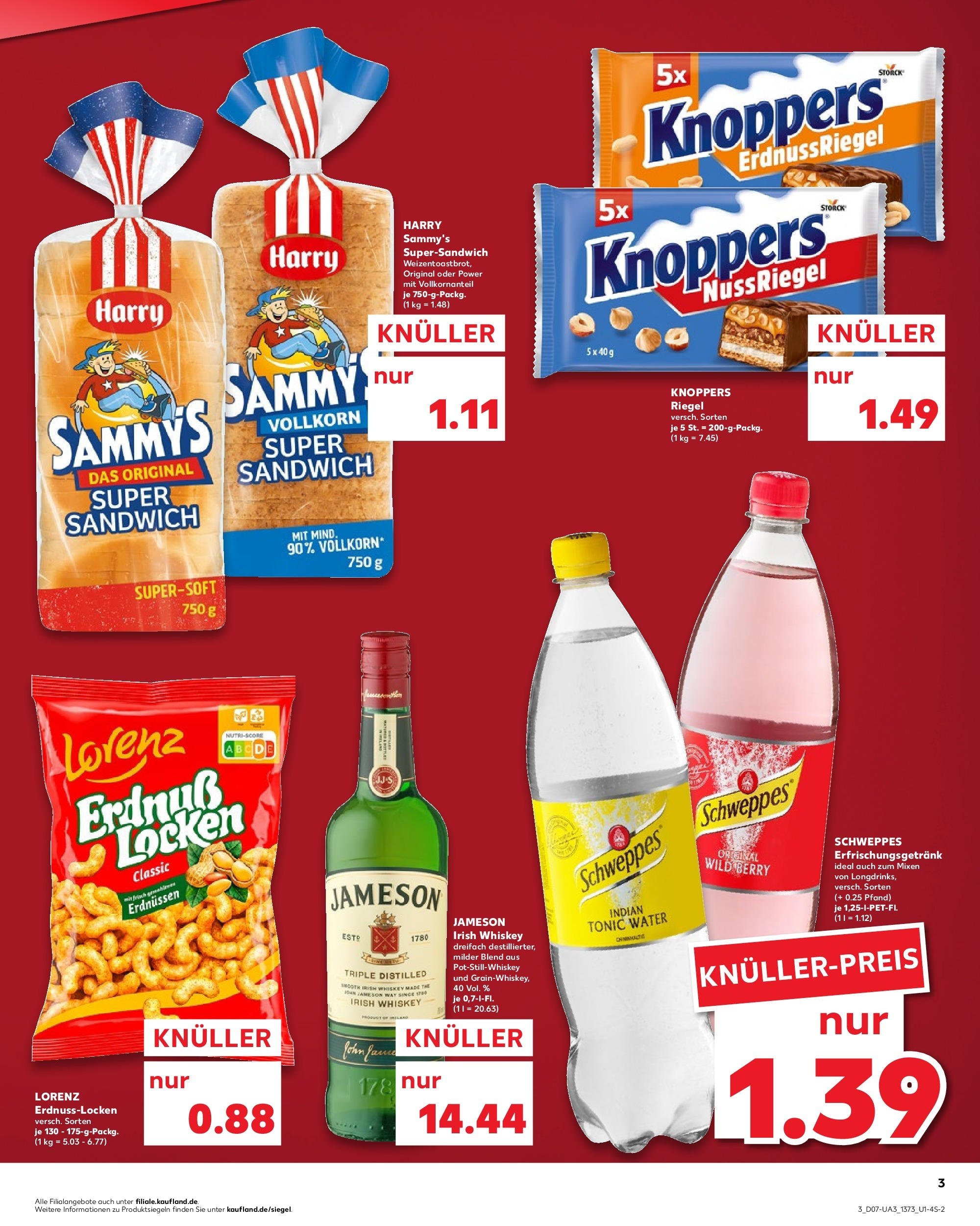 Kaufland - Iserlohn, Theodor-Heuss-Ring 11 (ab 13.02.2025) » Angebote Online zum Blättern | Seite: 3 | Produkte: Jameson, Schweppes, Knoppers, Whiskey