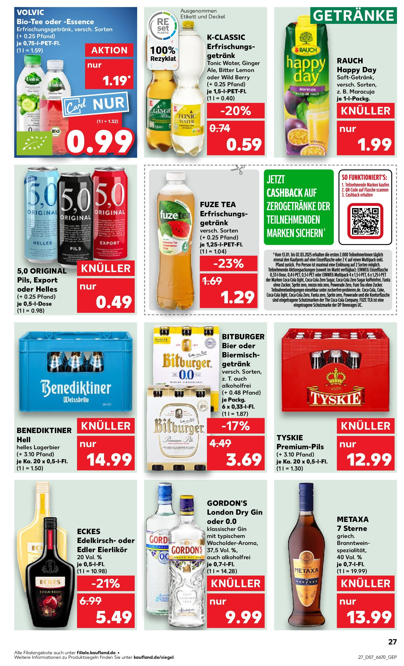 Kaufland - Neuss-Weissenberg, Römerstraße 120 (ab 13.02.2025) » Angebote Online zum Blättern | Seite: 27 | Produkte: Mezzo mix, Tyskie, Fanta, Metaxa