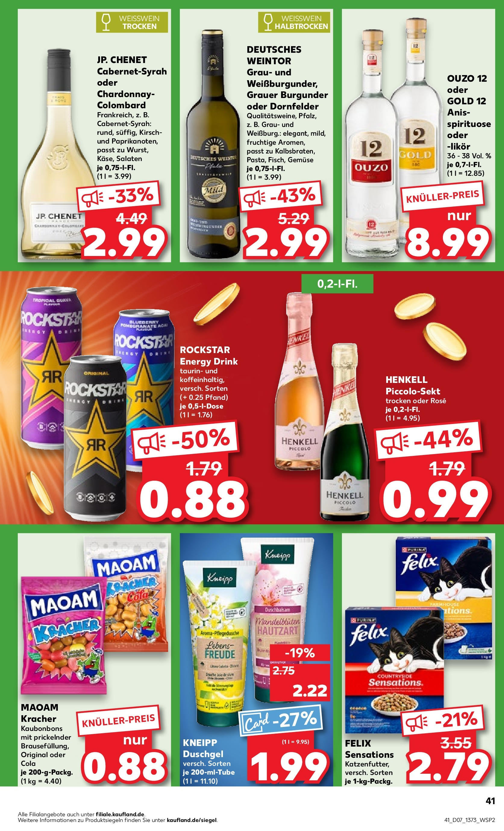 Kaufland - Iserlohn, Theodor-Heuss-Ring 11 (ab 13.02.2025) » Angebote Online zum Blättern | Seite: 45 | Produkte: Energy, Weißwein, Weißwein trocken, Duschgel