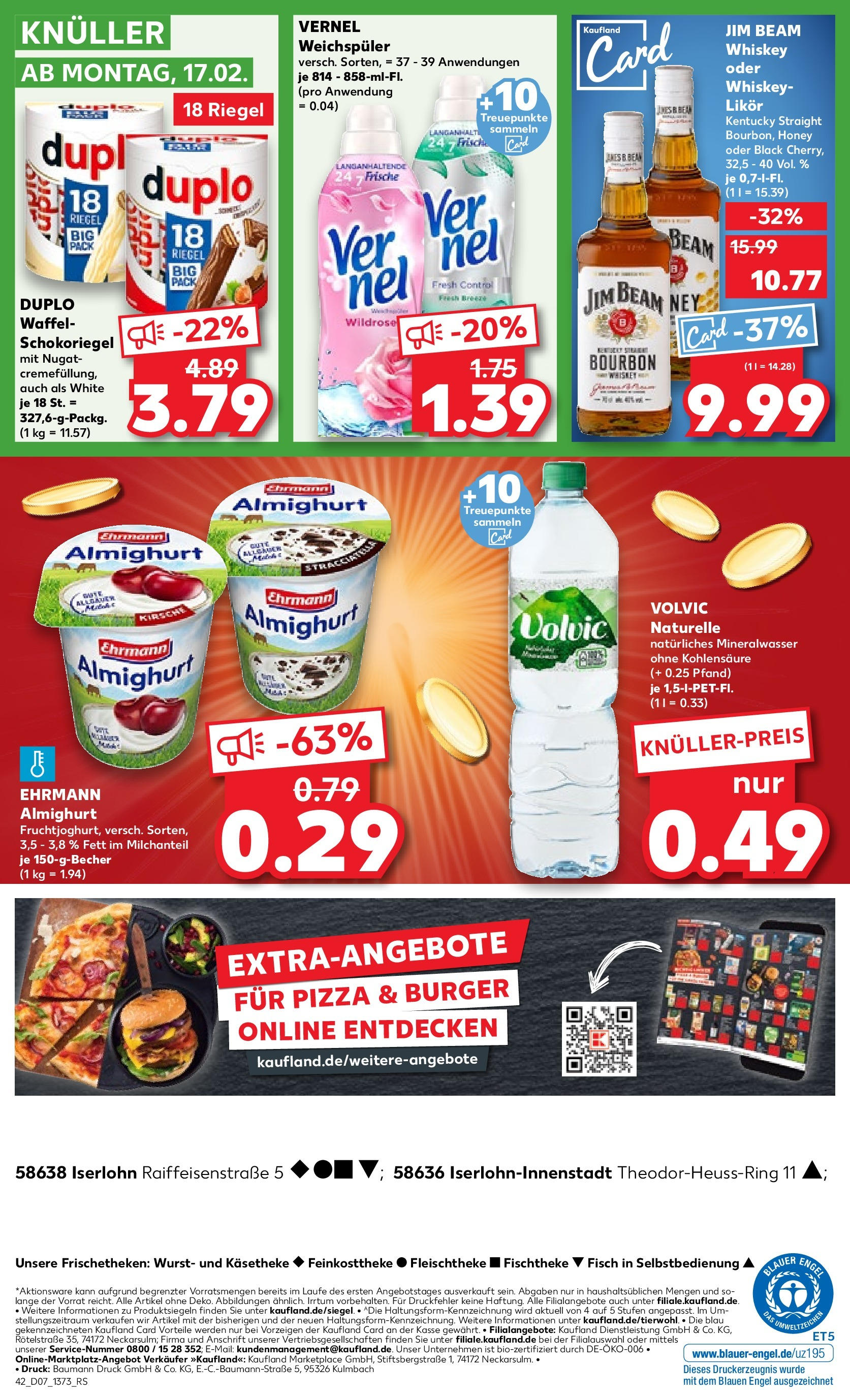 Kaufland - Iserlohn, Theodor-Heuss-Ring 11 (ab 13.02.2025) » Angebote Online zum Blättern | Seite: 46 | Produkte: Weichspüler, Wurst, Bourbon, Volvic