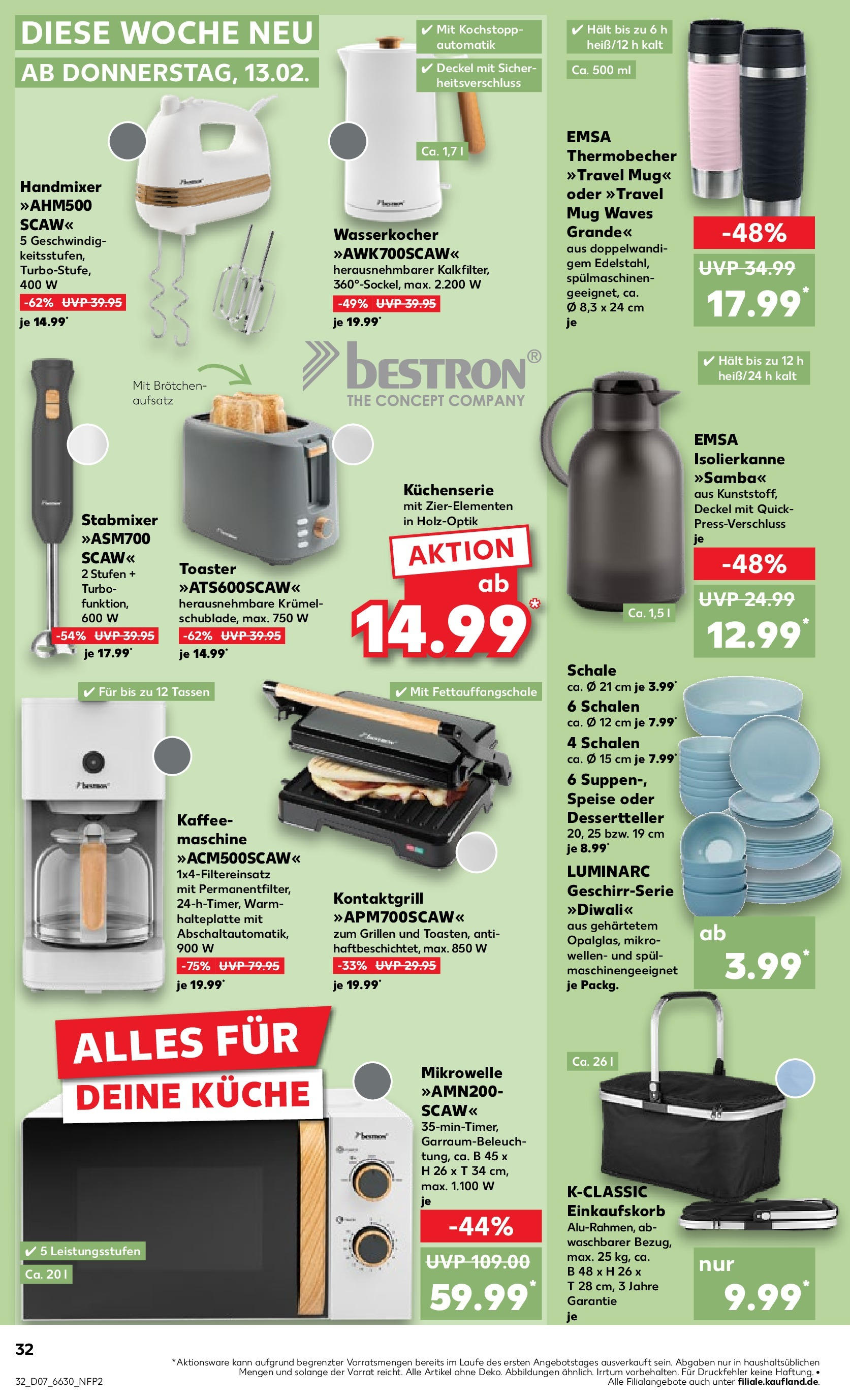 Kaufland - Iserlohn, Theodor-Heuss-Ring 11 (ab 13.02.2025) » Angebote Online zum Blättern | Seite: 36 | Produkte: Wasserkocher, Toaster, Küche, Handmixer