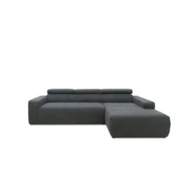 Ecksofa Mit Sitztiefen- Verstellung Brandon Dunkelgrau