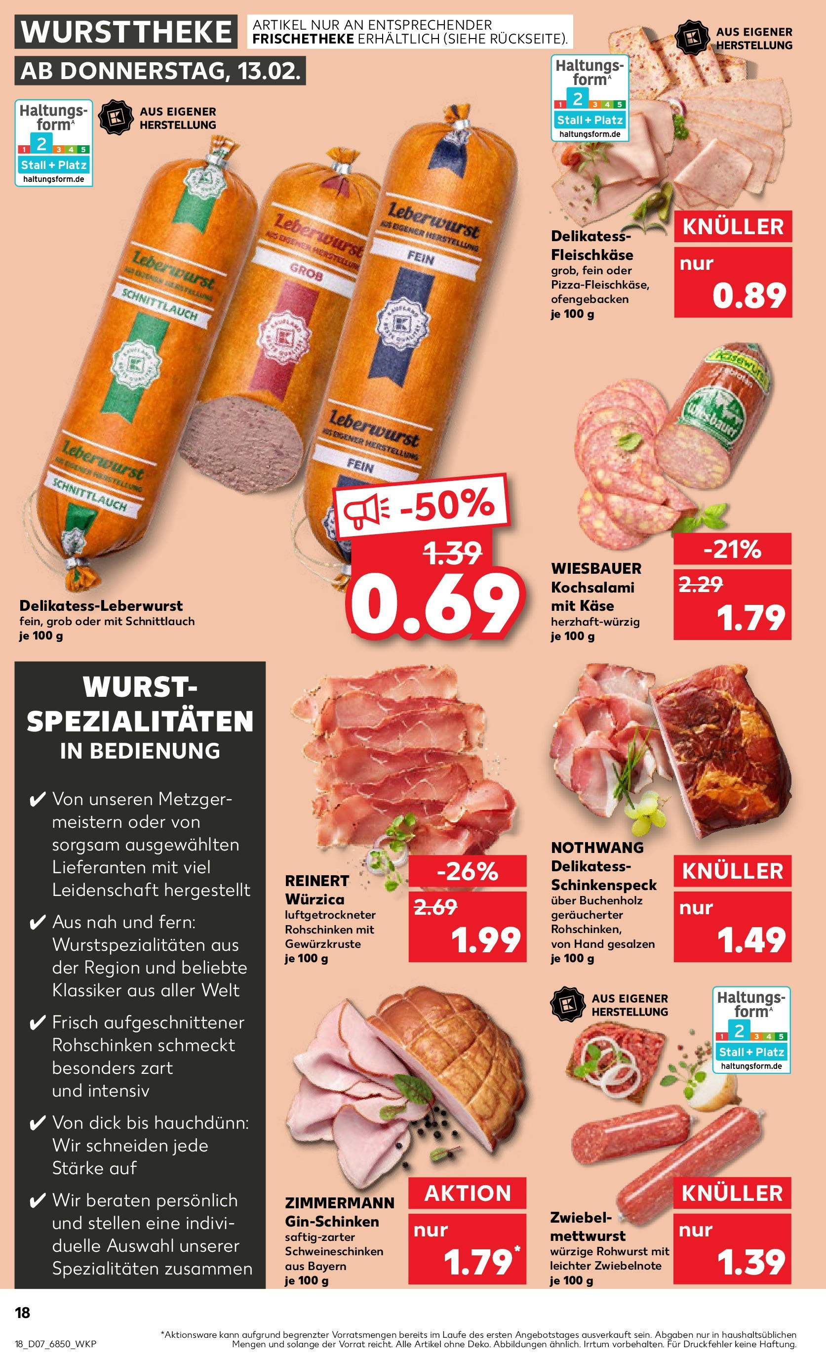 Kaufland - Vilshofen an der Donau, Hösamer Feld 7 (ab 13.02.2025) » Angebote Online zum Blättern | Seite: 18 | Produkte: Käse, Wurst