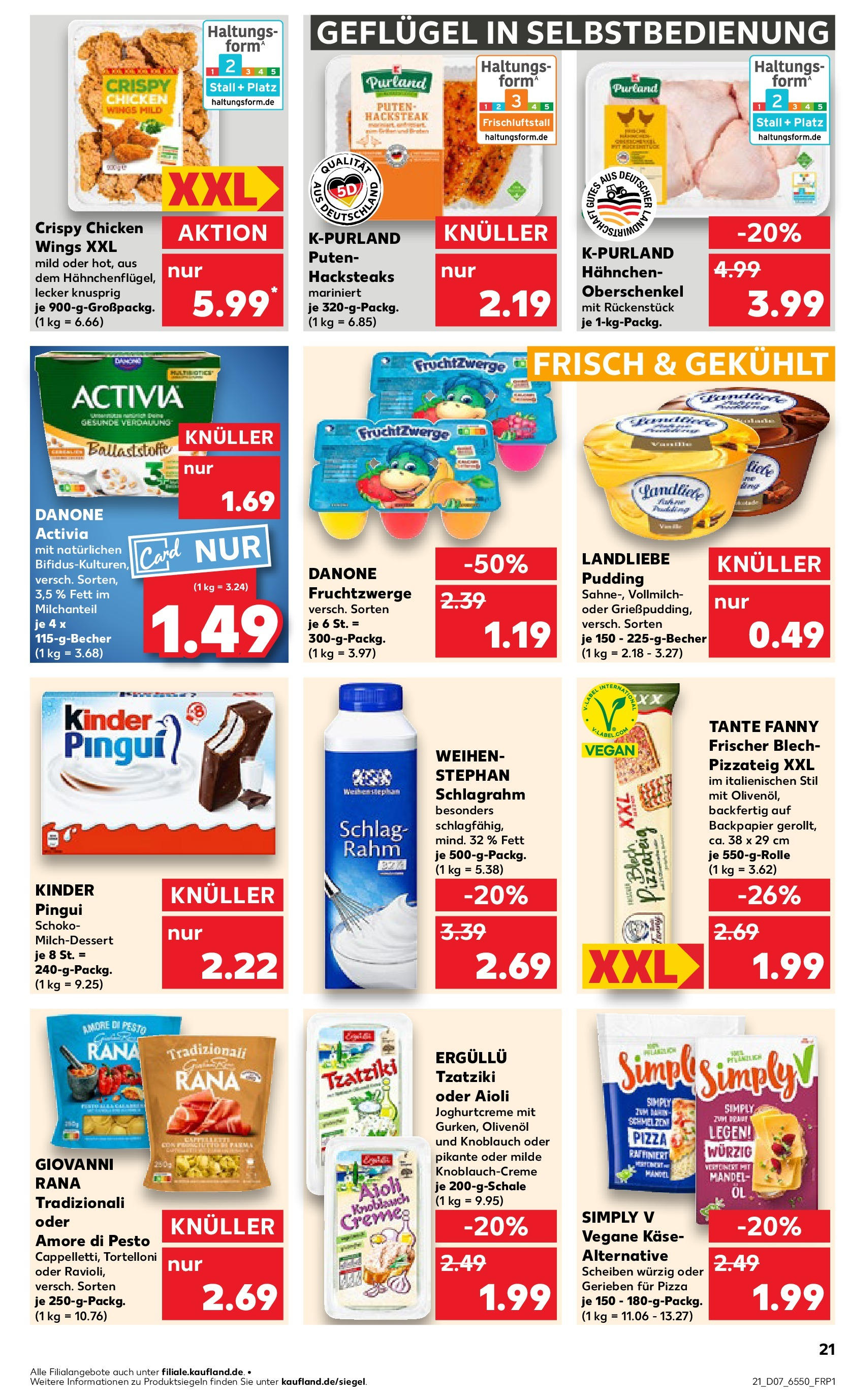 Kaufland - Bremerhaven-Fischereihafen, Bohmsiel 1 (ab 13.02.2025) » Angebote Online zum Blättern | Seite: 21 | Produkte: Danone activia, Olivenol, Knoblauch, Pizza