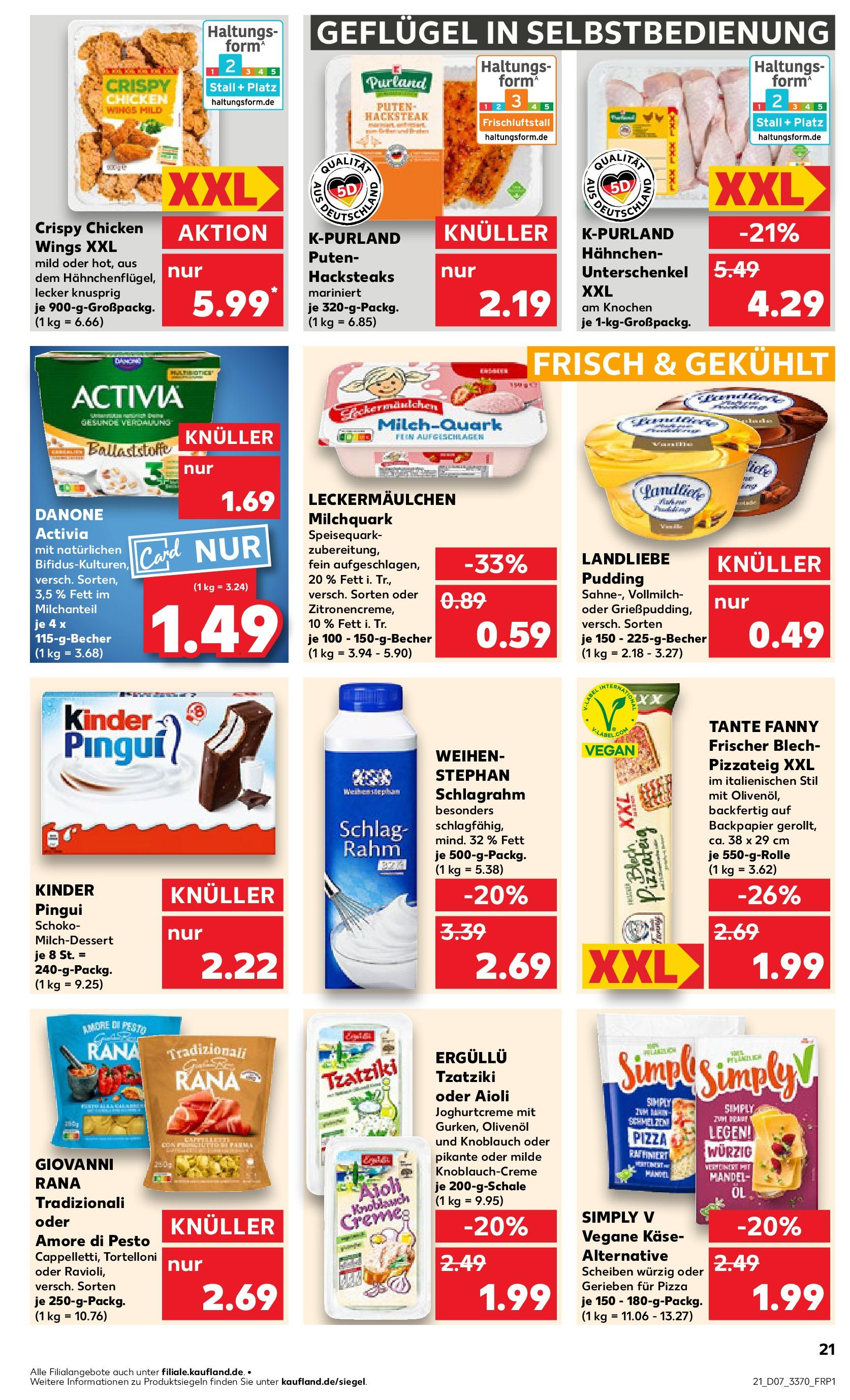 Kaufland - Leinefelde, Bahnhofstraße 48 (ab 13.02.2025) » Angebote Online zum Blättern | Seite: 21 | Produkte: Olivenol, Knoblauch, Pizza, Speisequark