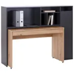 Möbelix Schreibtisch mit Stauraum B: 150 cm Anthrazit/Eiche Dekor